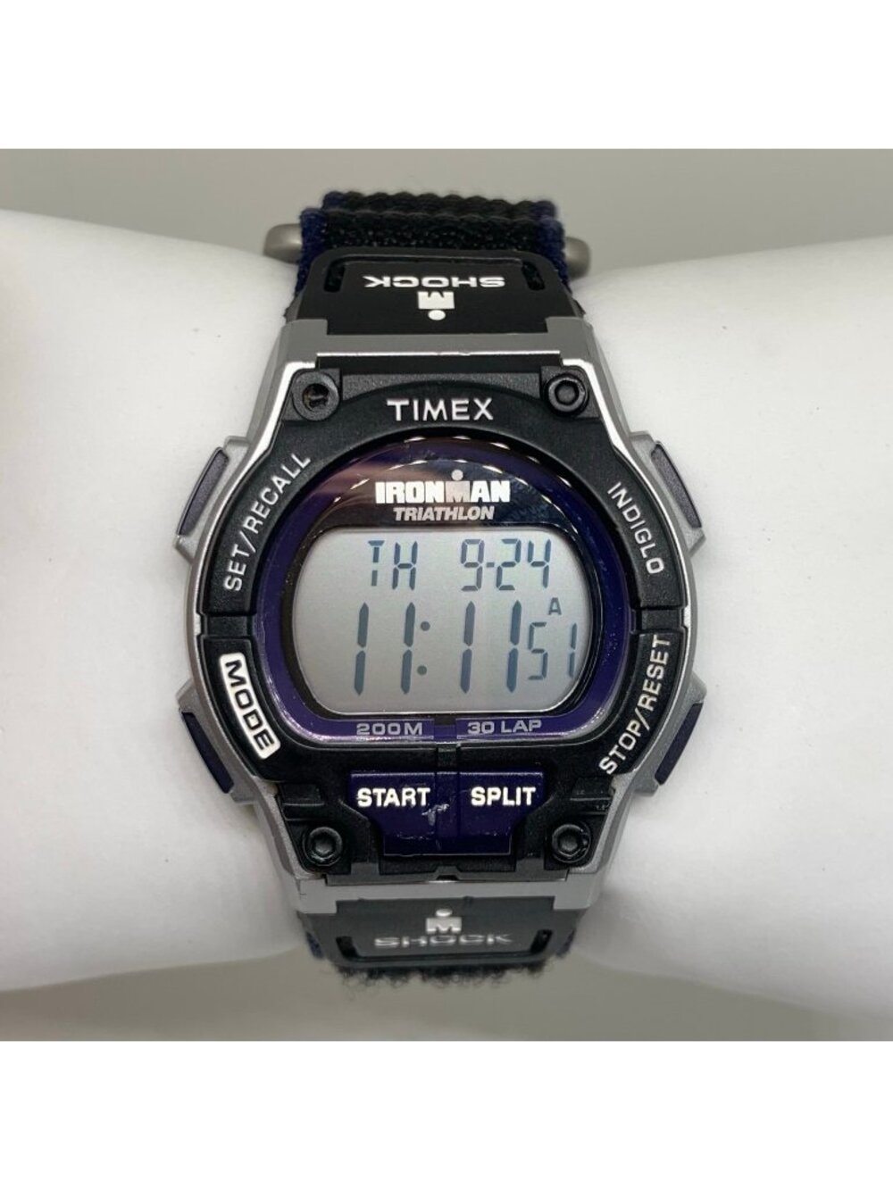 Timex triathlon shock Men's watch Black grey 854 digital 200MWr 42mm running